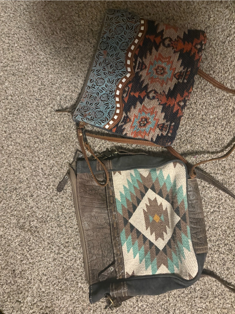 Turquoise & Brown Southwestern Crossbody Bag - Myra brand